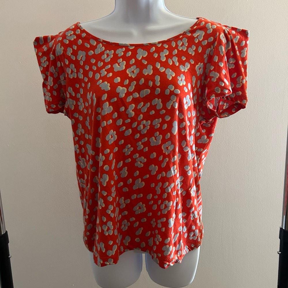 BCBG Red Short Sleeve Top
